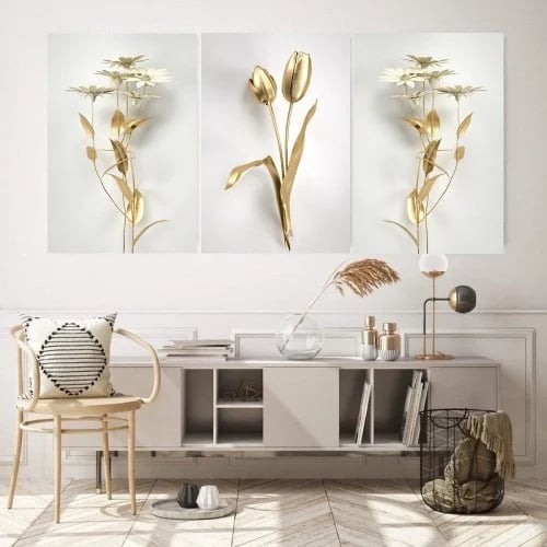 ثلاث لوحات خشبية ام دي اف مقاس 120x60 سم