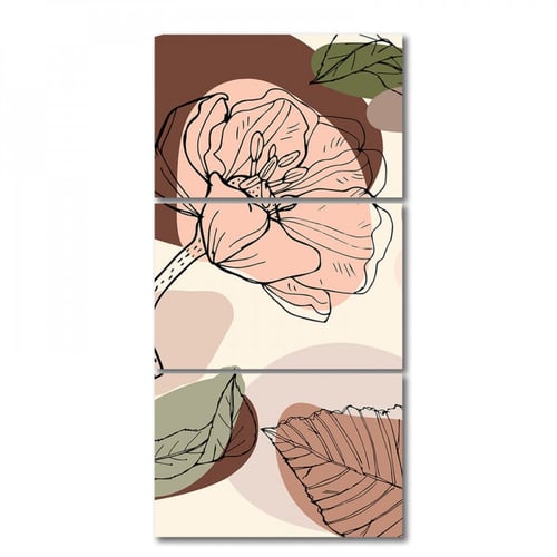 ثلاث لوحات قماشية مودرن - بتصميم تجريدي - مقاس كل...