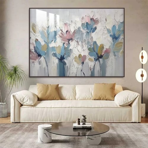 لوحة جدارية بتصميم ورد مع برواز و طبقة من اكريلك