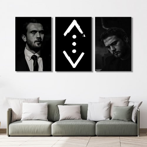 ثلاث لوحات قماشية بتصميم مسلسل الحفرة