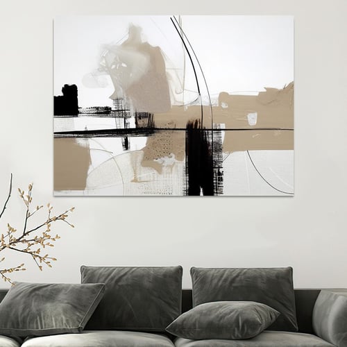 لوحة قماشية بتصميم الفن التشكيلي مع برواز مجوف