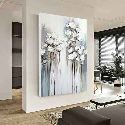 لوحة قماشية بتصميم الفن التجريدي مع برواز مجوف