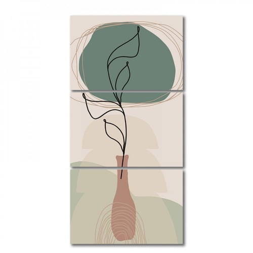 ثلاث لوحات قماشية مودرن بتصميم وردة