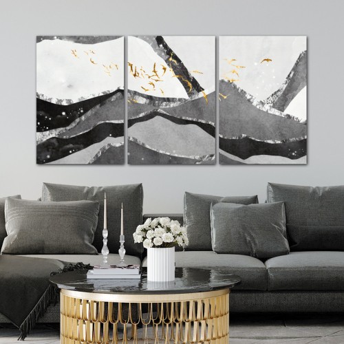 ثلاث لوحات خشبية ام دي اف مقاس 120x60 سم
