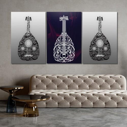 ثلاث لوحات قماشية مودرن