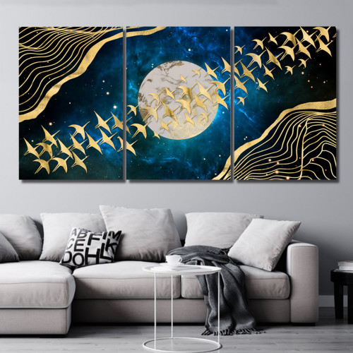 ثلاث لوحات قماشية بتصميم مودرن