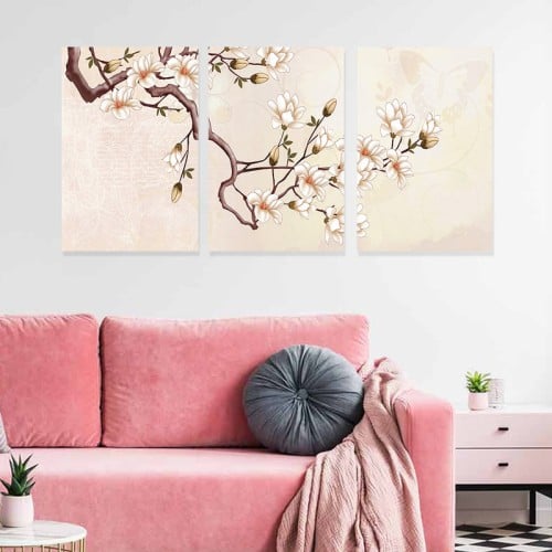 ثلاث لوحات خشبية جدارية - 120x60 سم