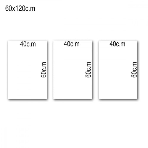 ثلاث لوحات خشبية ام دي اف مقاس 120x60 سم