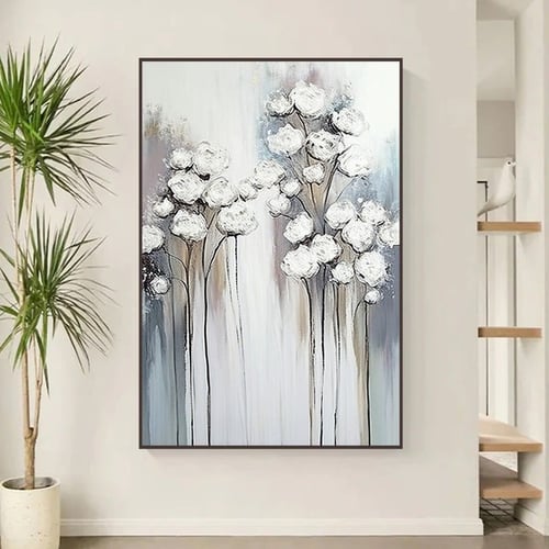 لوحة قماشية بتصميم الفن التجريدي مع برواز مجوف