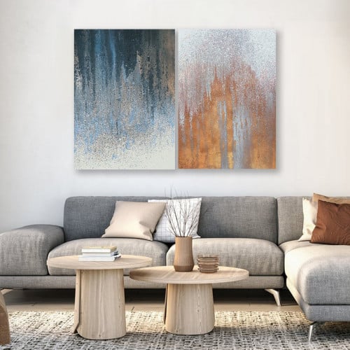 لوحة قماشية ثنائية بتصميم تجريدي