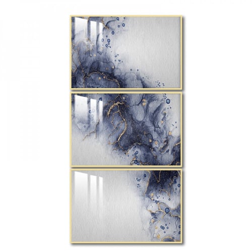 ثلاث لوحات جدارية مع برواز واكريلك شفاف