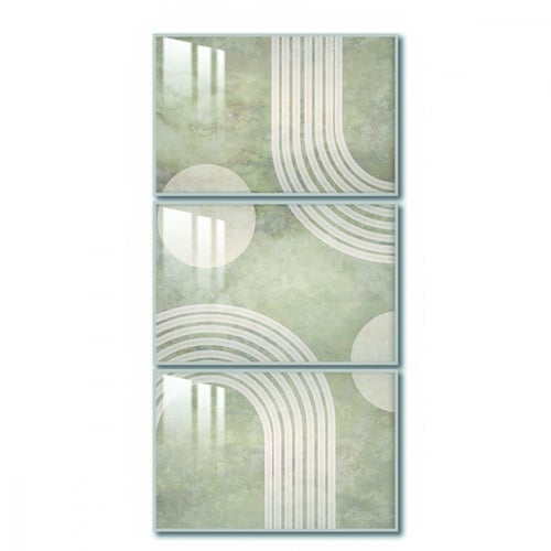 ثلاث لوحات جدارية مع برواز واكريلك شفاف