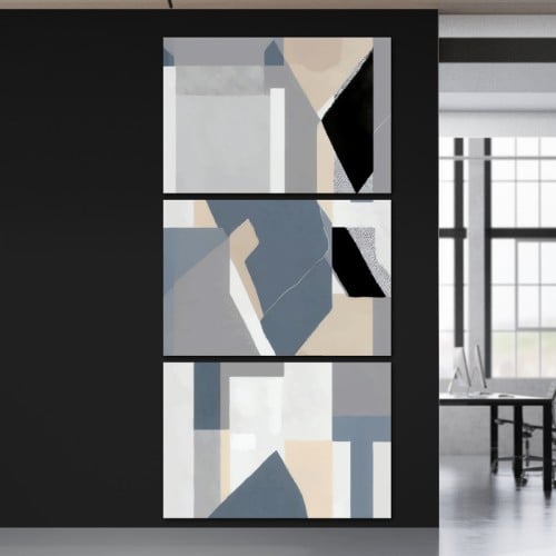 ثلاث لوحات خشبية ام دي اف مقاس 120x60 سم