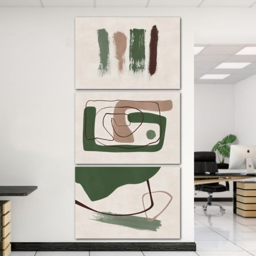 ثلاث لوحات خشبية ام دي اف مقاس 120x60 سم