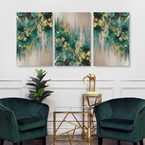 ثلاث لوحات خشبية ام دي اف مقاس 120x60 سم