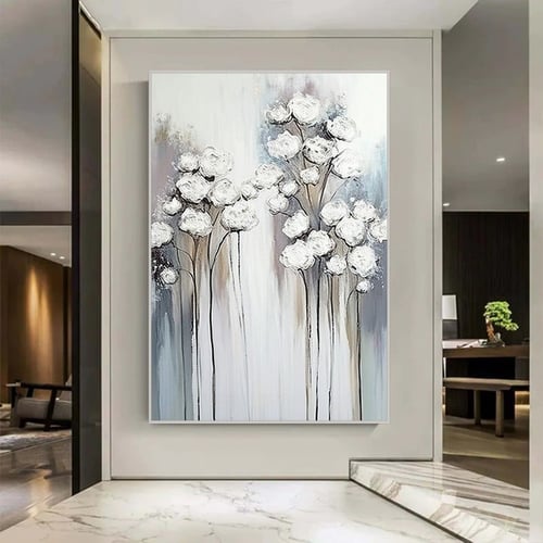 لوحة قماشية بتصميم الفن التجريدي مع برواز مجوف