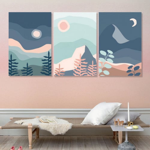 ثلاث لوحات قماشية مودرن