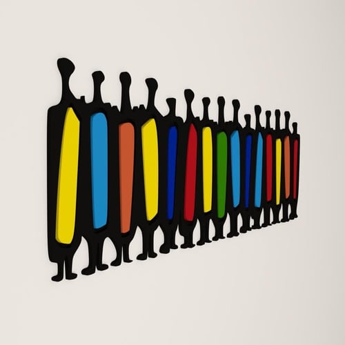 منحوتة ديكور خشبية تصور الفن التجريدي - 175×55 سم