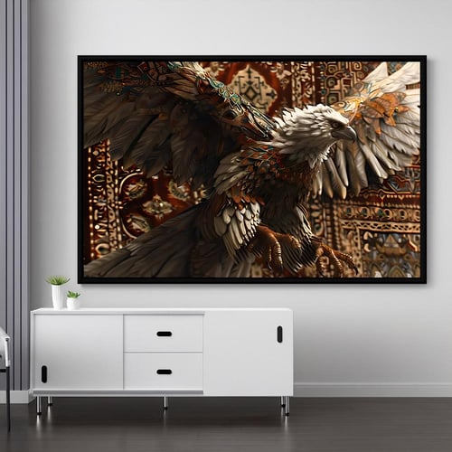 لوحة قماشية بتصميم الفن التراثي مع برواز مجوف