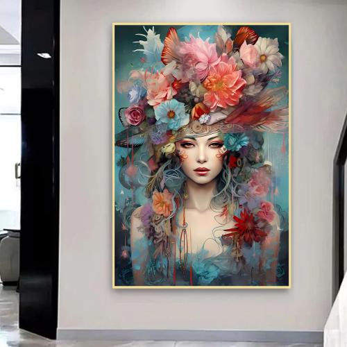 لوحة قماشية بتصميم تجريديمع برواز مجوف