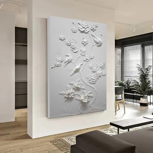 لوحة جدارية بتصميم الفن التجريدي مع برواز و طبقة ا...