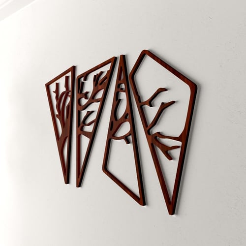 لوحة ديكور خشبية مودرن بنقشة شجرة