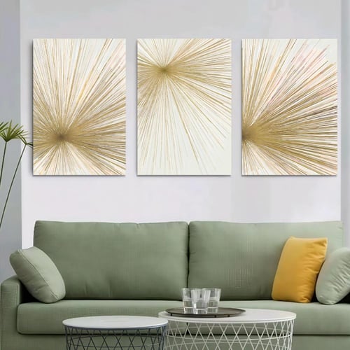 ثلاث لوحات خشبية ام دي اف مقاس 120x60 سم