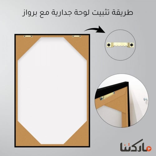 لوحة قماشية بتصميم الفن الهندسي مع برواز مجوف