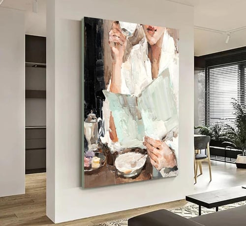 لوحة جدارية بتصميم فن تجريدي بتصميم فتاة مع برواز...