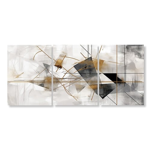 ثلاث لوحات قماشية بتصميم تجريدي