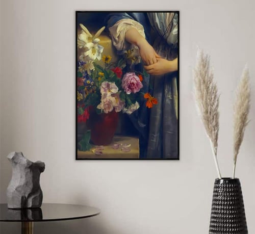 لوحة قماشية بتصميم كلاسيكي مع برواز مجوف