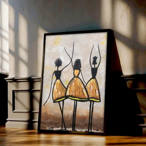 لوحة قماشية بتصميم تجريدي مع برواز مجوف