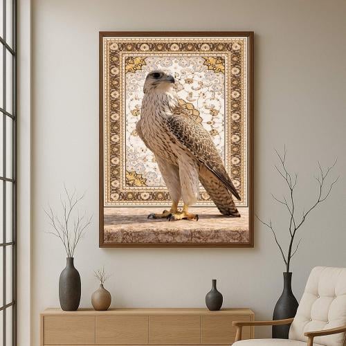 لوحة قماشية بتصميم الفن التراثي مع برواز مجوف