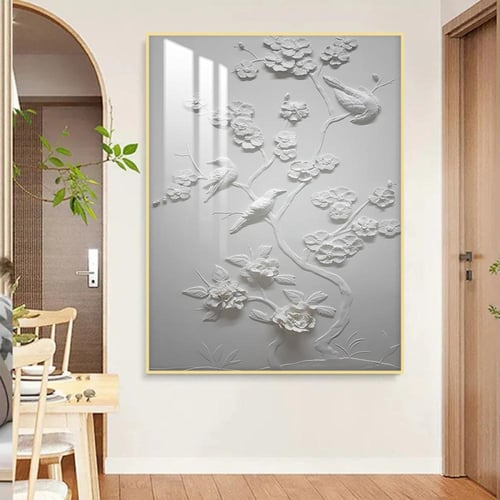 لوحة جدارية بتصميم الفن التجريدي مع برواز و طبقة ا...