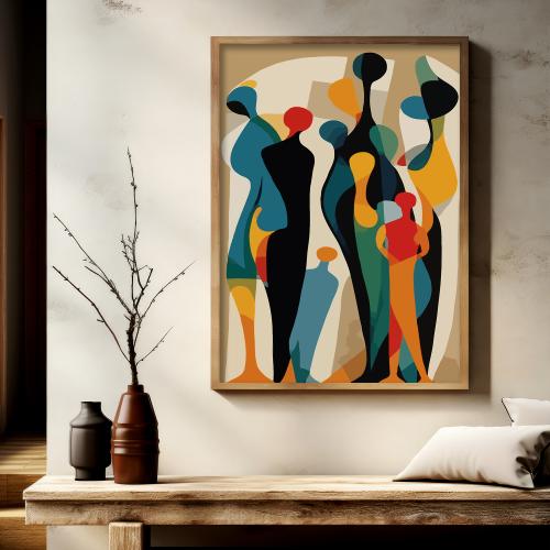 لوحة جدارية تجريدية عصرية لأناقة ديكور المنزل السع...