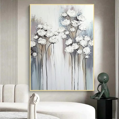 لوحة قماشية بتصميم الفن التجريدي مع برواز مجوف