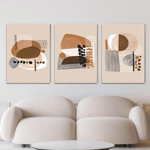 ثلاث لوحات خشبية جدارية - 120x60 سم