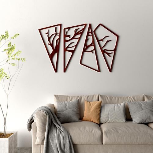 لوحة ديكور خشبية مودرن بنقشة شجرة