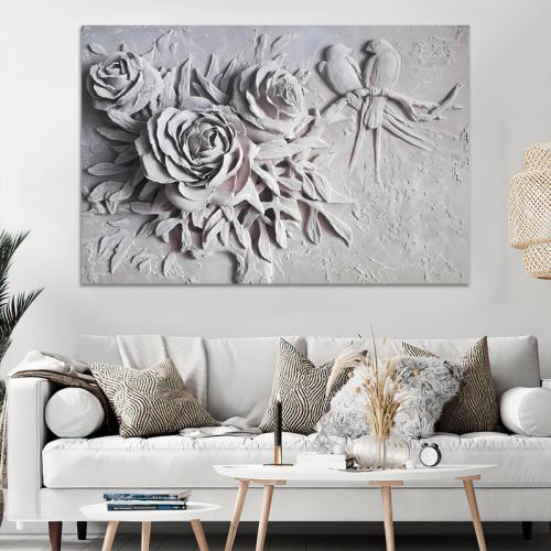 لوحة جداربة قماشية مطبوعة بتصميم اللوحة الجبسية مع...