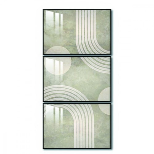 ثلاث لوحات جدارية مع برواز واكريلك شفاف