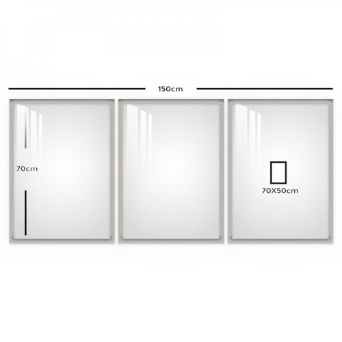 ثلاث لوحات جدارية مع برواز واكريلك شفاف