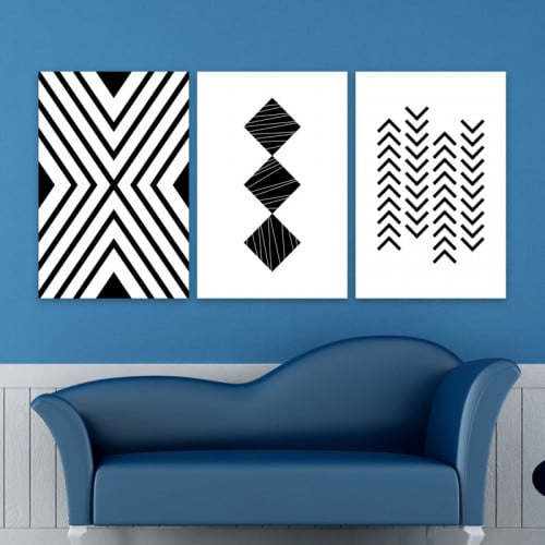 ثلاث لوحات قماشية مودرن