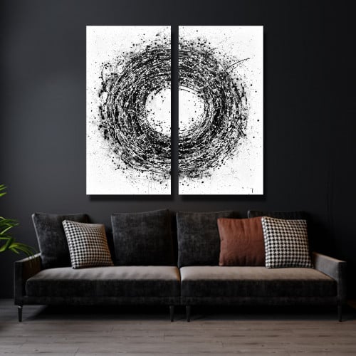 لوحة قماشية مودرن بتصميم رسم تجريدي