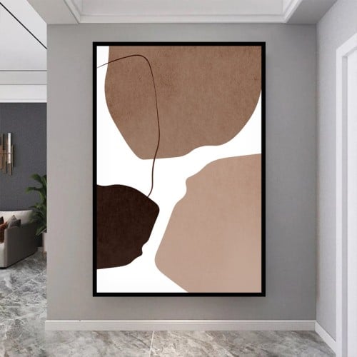 لوحة قماشية بتصميم الفن البوهيمي مع برواز مجوف