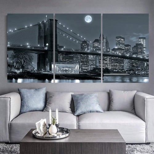 ثلاث لوحات قماشية جسر البوسفور