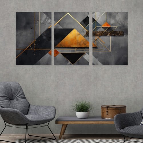 ثلاث لوحات خشبية ام دي اف مقاس 120x60 سم
