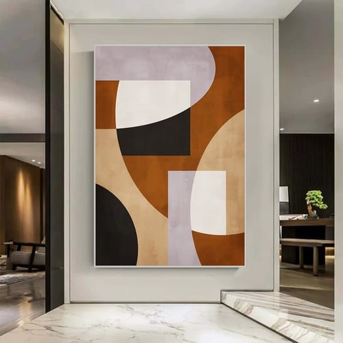 لوحة قماشية بتصميم الفن البوهيمي مع برواز مجوف