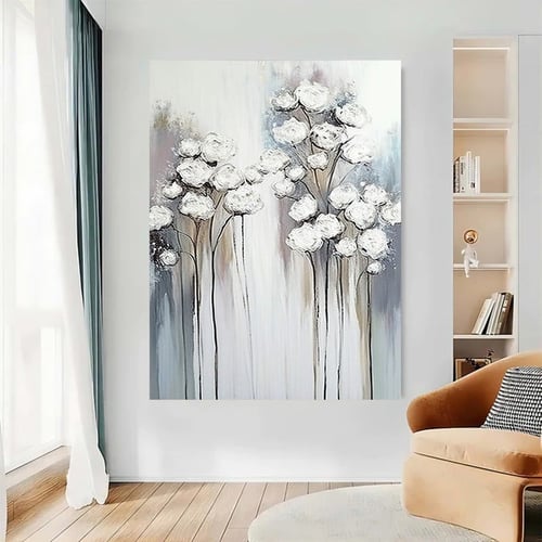 لوحة قماشية بتصميم الفن التجريدي مع برواز مجوف