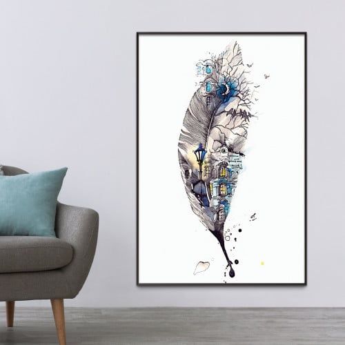 لوحة قماشية بتصميم مودرن مع برواز مجوف