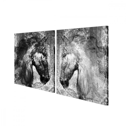 لوحة ديكور قماشية مودرن بتصميم حصان